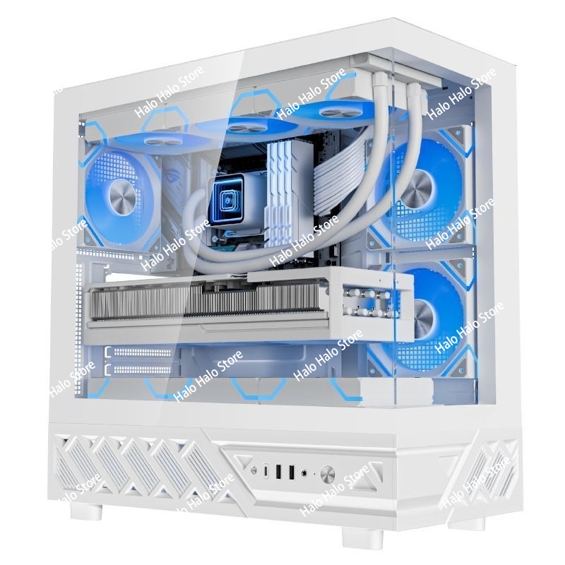Pc Gaming Liquid - 화이트 시뷰 ATX PC 케이스 강화유리