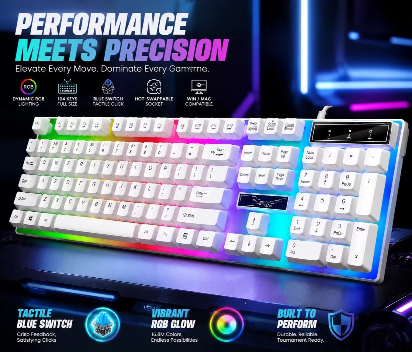 Pc Gaming Fullset - RGB 백라이트 104키 풀사이즈 기계식 유선