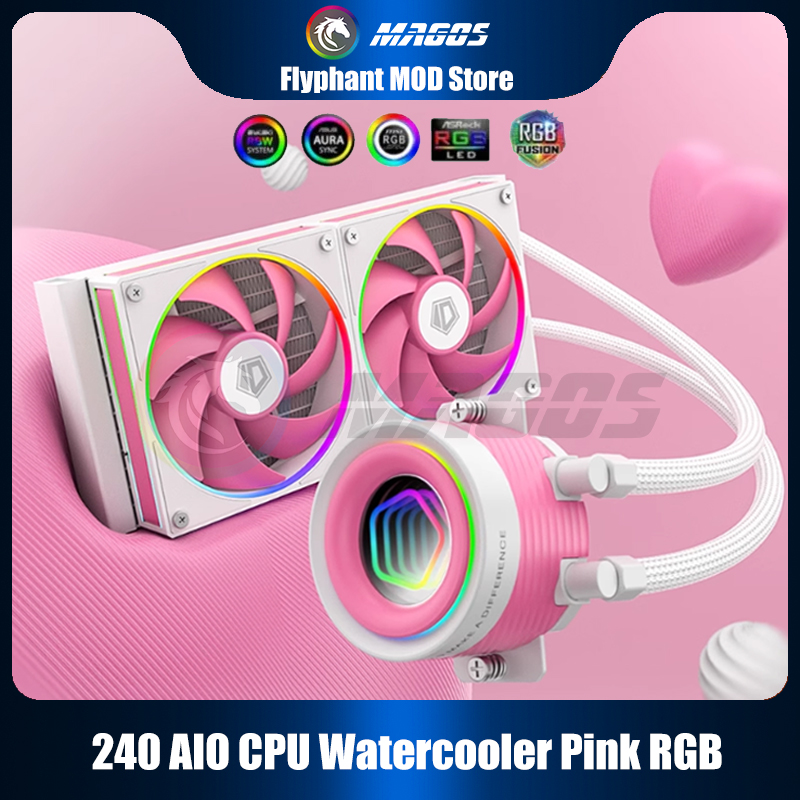 Pc Water Cooling - 240 AIO CPU 워터쿨러 핑크 RGB